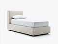 Einzelbett Polsterbett 200x100x90 cm - Beige - Modernes Bettgestell mit hohem Kopfteil