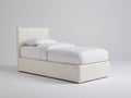 Einzelbett Polsterbett 200x100x95 cm - Cremeweiß - Modernes Bettgestell mit gepolstertem Kopfteil