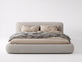 Doppelbett mit Textilbezug 220x200x105 cm - Beige - gepolstertes Design