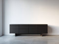 Dielenschrank aus Holzwerkstoff 180x40x55 cm - Schwarz - modernes Lamellendesign